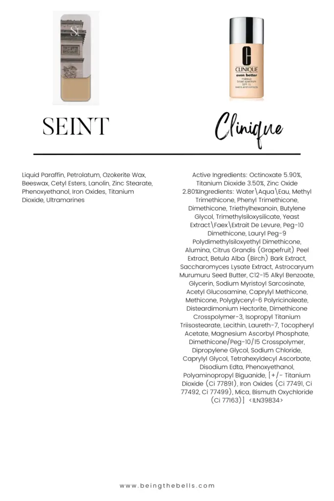 saint seint clinique ingredients