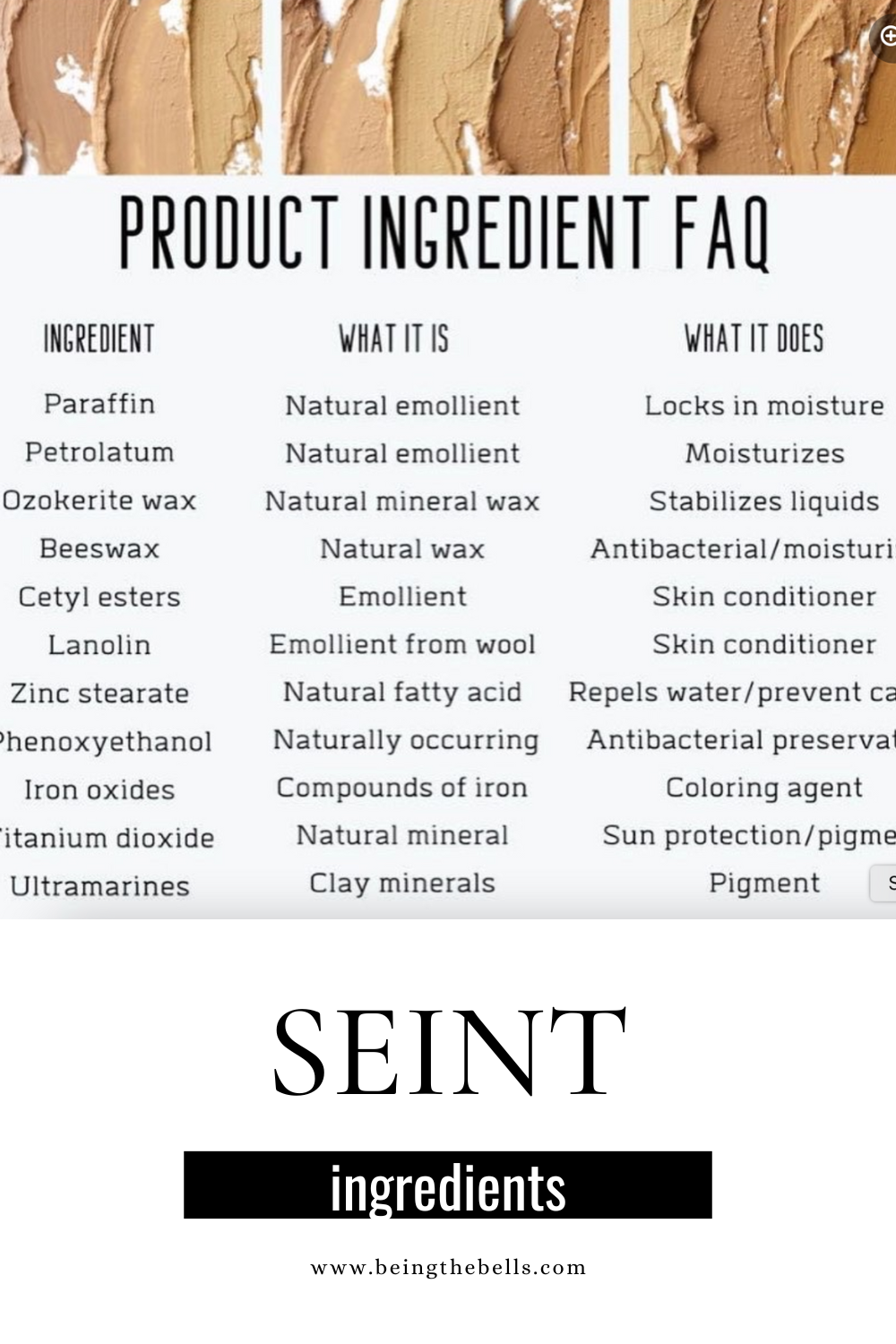 seint saint ingredients